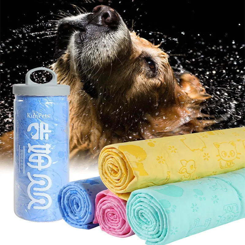 Pet Bath Towels Absorbent Dog Towel Cat Drying Towel Puppy Synthetic Deerskin Strong Absorbing Water Clean Towel CWMJ03