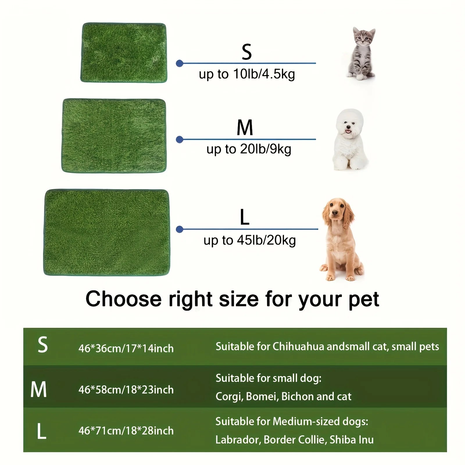 Simulation Lawn Dog Toilet Training Mat Washable Pet Urine Mat Dog Toilet Replacement Pad Eco-Friendly Non-Slip Pet  Accessory