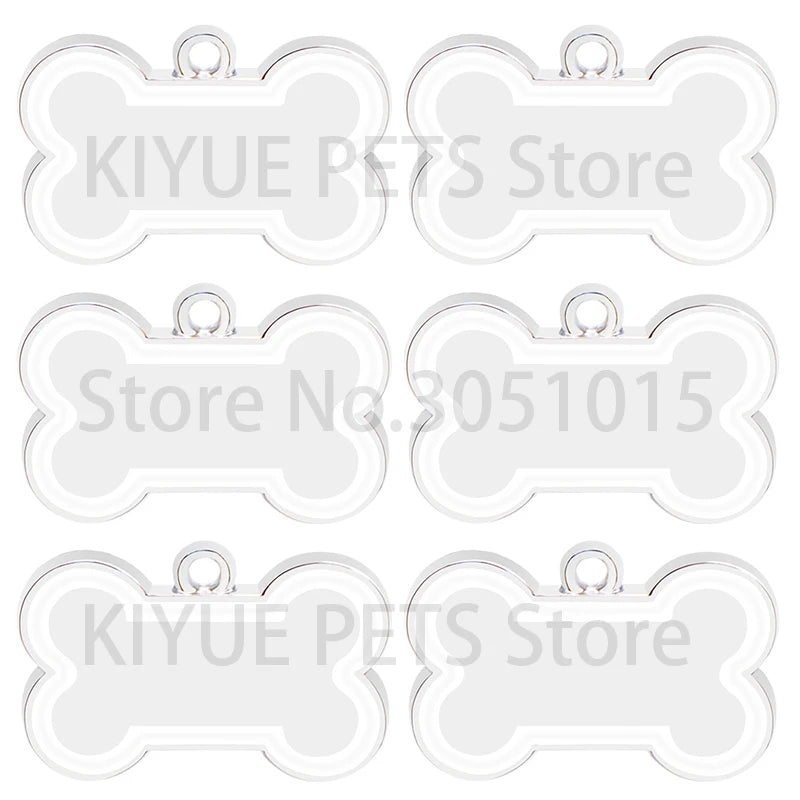 Wholesale 100Pcs 10 Colorful Cute Engraved ID Dog Tag Bone DIY Dog Id Tags For Dog Cat Personalized Collars Pet Accessories