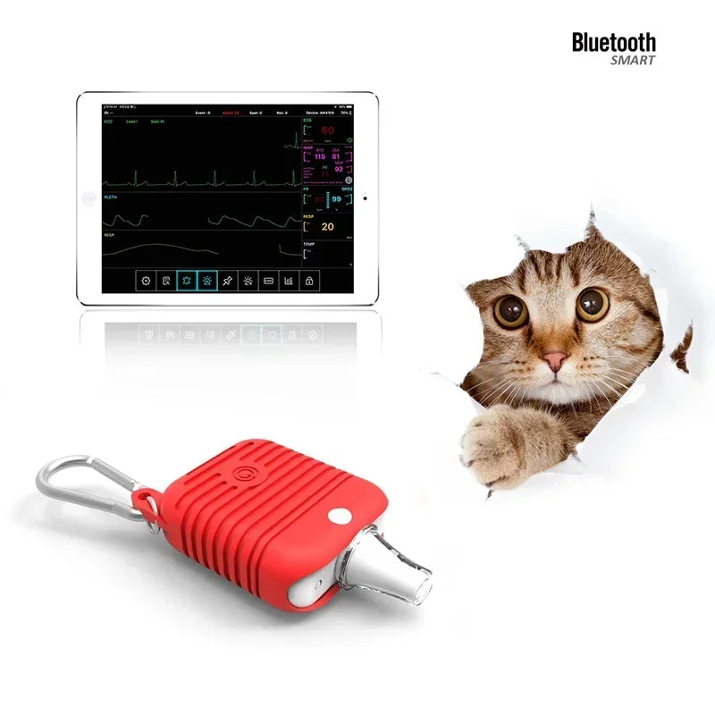 Multi-parameter Veterinary Monitor Bluetooth Smart Wear ECG Macine Pet SPO2 RESP TEMP PR  Monitor APP IOS Android
