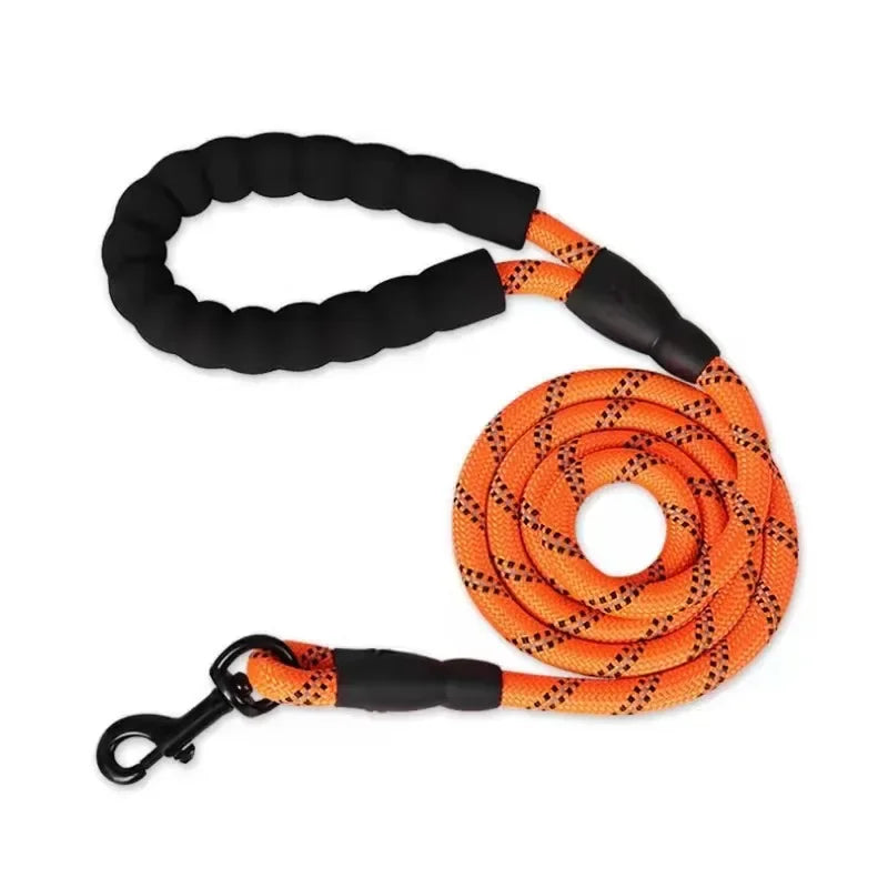 Reflective Nylon Strong Leashes for Dogs Soft Handle Dog Leash Reinforced Leash for Small Medium Large Dogs Big Dog Supplies