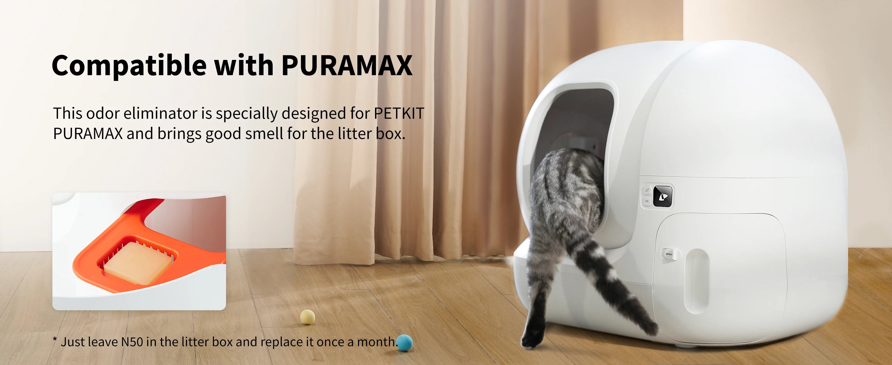 PETKIT Deodorant N50 2.0 For PURA MAX Self-Cleaning Cat litter box Air Cleaning Materials puramax2 deodorizer Trash Bag