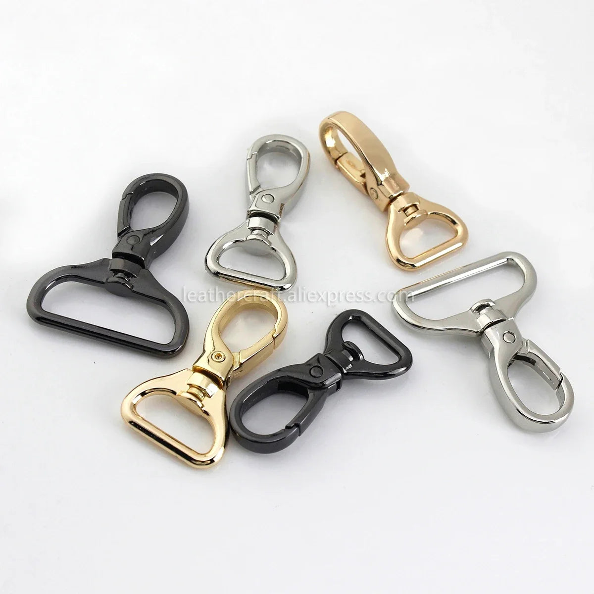 1piece Metal Carabiner Snap Hook Trigger Lobster Clasp Clip Swivel Spring Gate Leather Craft Pet Leash Bag Strap Belt Webbing