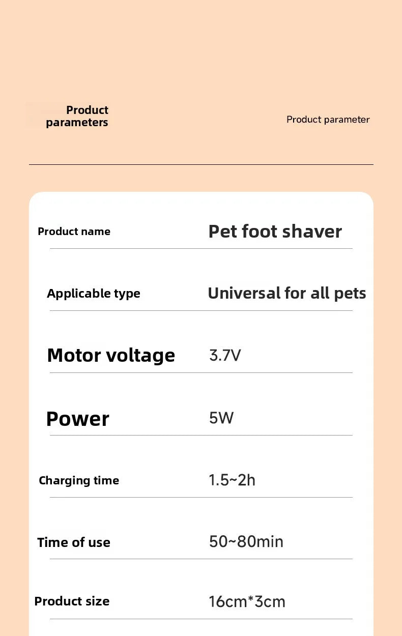 Hot Selling Cat Dog Shaving Foot Hair Charging LED Light Trimmer Foot Hair Clipper Pet Special Electric Clipper Electric Clipper