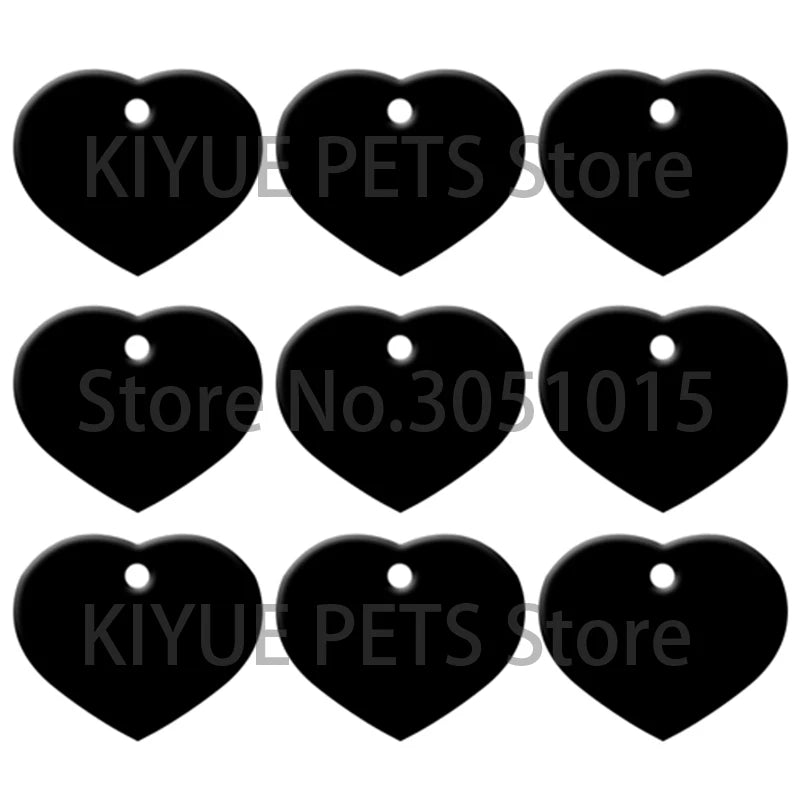 Wholesale 100Pcs Heart Dog Tag Pet ID tags customize Aluminum Anodizing Blank Name Tag Collar Charm Pendant Wedding Decoration