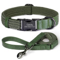Personalized Dog Collar Leash Set Nylon Dog Collars With Walking Lead Rope Adjustable Pet Necklace for Small Large Dogs Durable