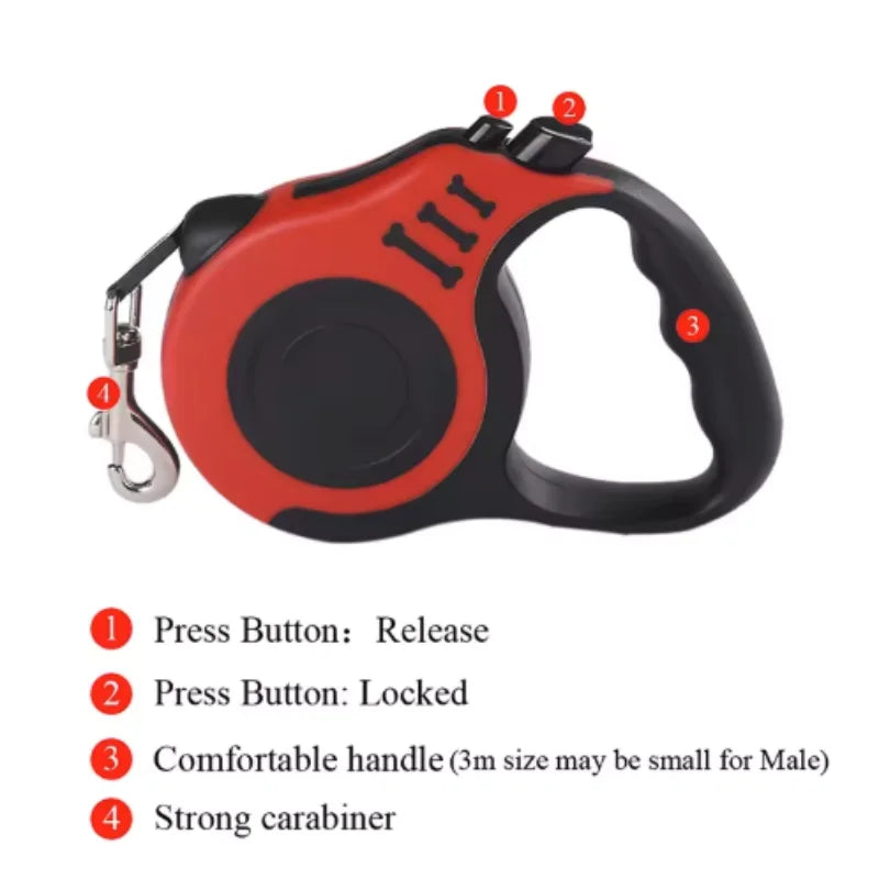 Automatic Retractable Dog Leash for Small Dogs And Cats Durable Nylon Lead with Traction Rope for Outdoor Travel Walking  Hiking