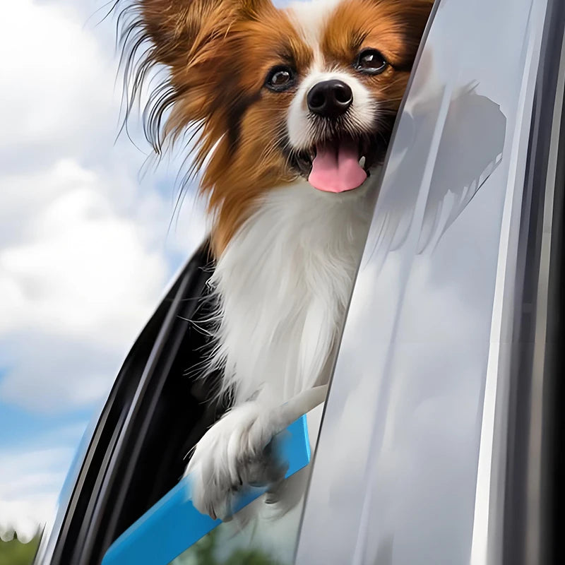 Comfortable Foam Car Window Cushion for Dogs, Blue 25cm Chin Support for Vehicle Rides