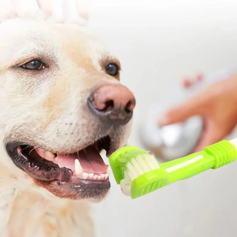 3-Sided Pet Toothbrush Dog Plastic Toothbrush Removing  Tartar Cleaning Mouth Pet  Care Cat Cleaning Mouth