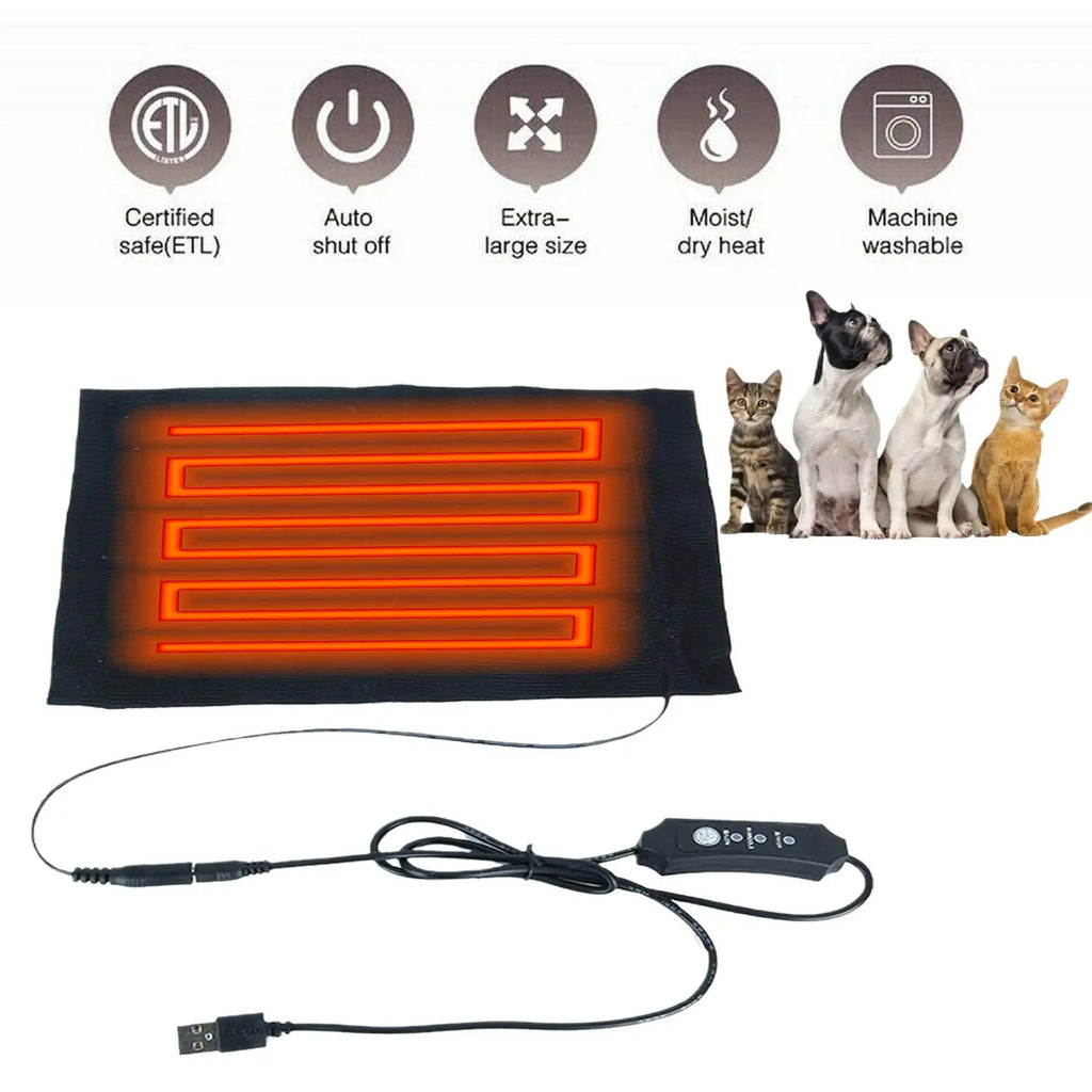 USB Heating Pad Warm Folding Heated Sheet Waterproof Dog Car Seat Mat Cushion Pet Reptile Winter Pet Warmer Electric Heating Pad