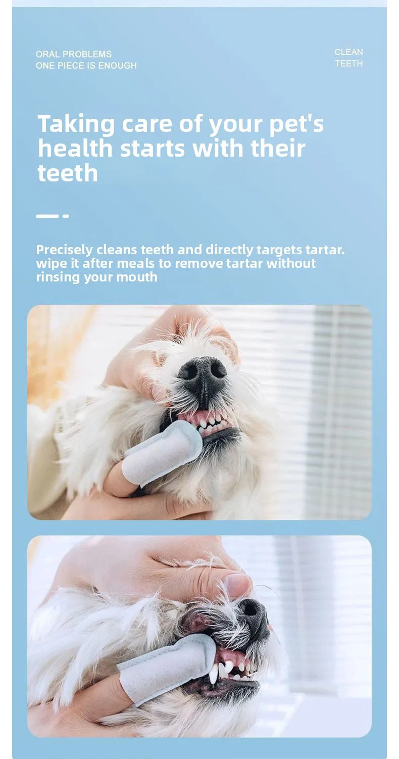 50Pcs/bottle Pet Finger Cover Toothbrush Cat Toothbrush Dog Bad Breath Teeth Cleaning Pet Toothpaste Cat Dog Toothbrush