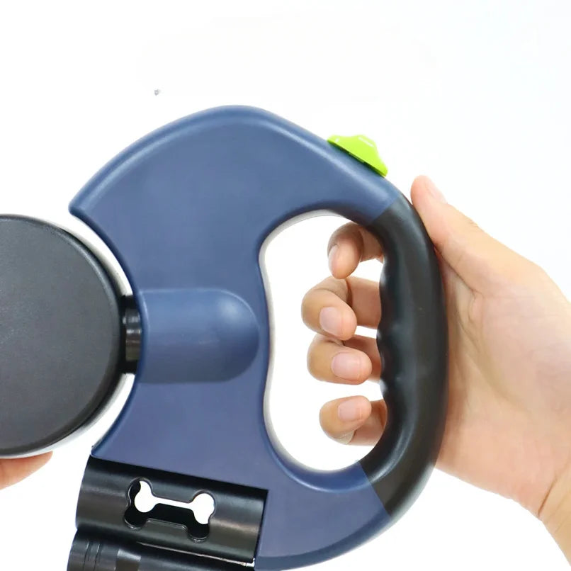 Automatic retractable two-end pet leash Dog leash with flashlight one tow two easy to walk your dog