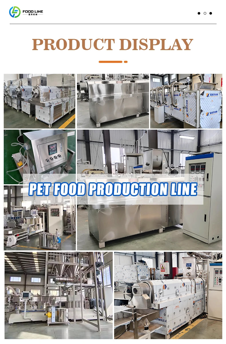 4-6Tph multi-purpose three-screw extrusion pet food making machine full production line dog cat fish food making machine