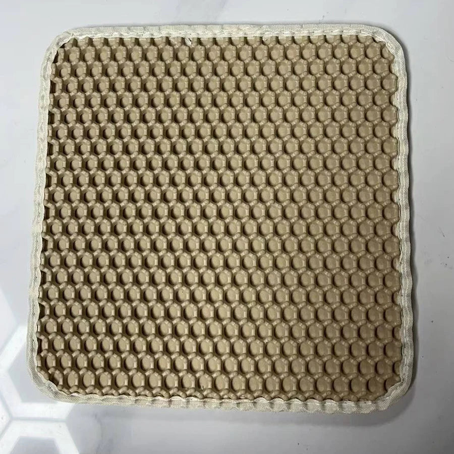 Cat Litter Mat 4 Size Large Honeycomb Double Layer Litter Trapping Non Slip Waterproof Urine Proof Cat Litter Box Kitten Beige
