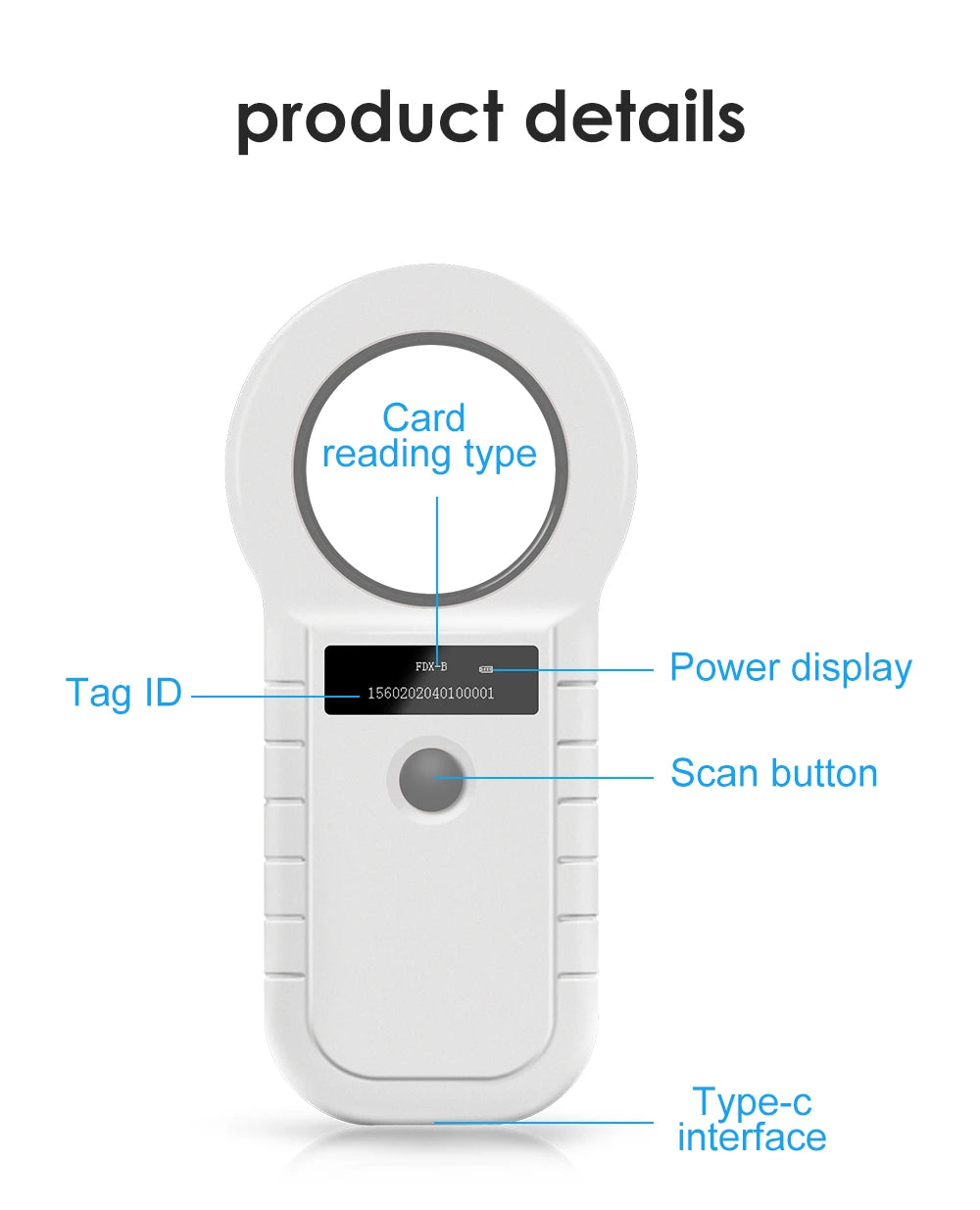 Boland W90D Pet Chip Reader Microchip Scanner Pet Chip Scanner Pet Animal Chips Scanner Pet Microchip Reader For Fish Tutle