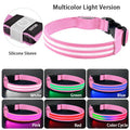 Light Up Dog Collar for Night Walk Color LED Glowing Pet Safety Collar Rechargeable Dog Necklace with Dog Harness Dog Leash Ring
