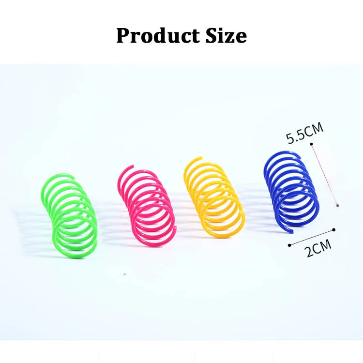 Funny Spring Cat Toy Colorful Coil Spiral Springs Chasing Interaction Chew Toy For Kitten High Elasticity Durable Pet Supplies