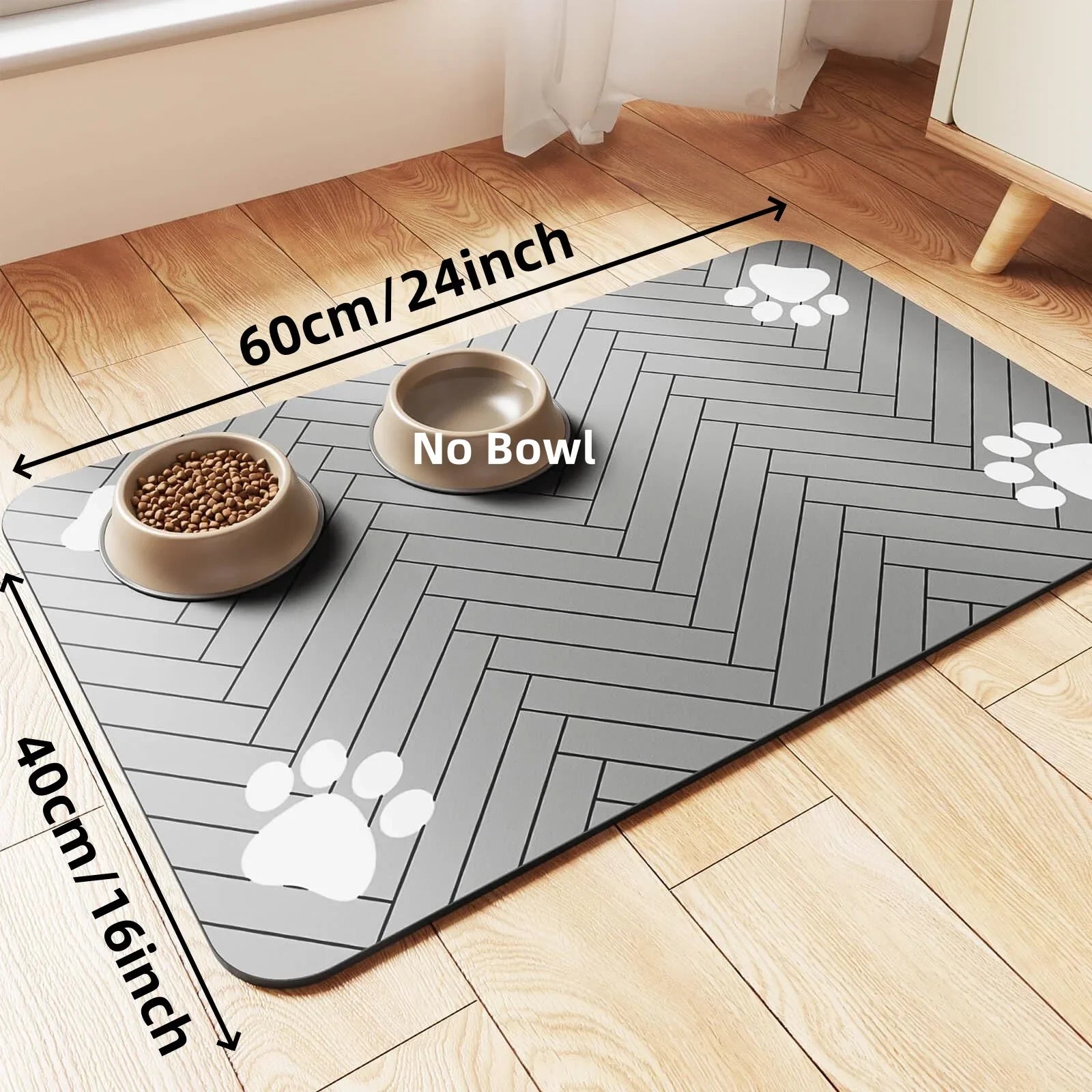 Waterproof Dog Food Mat – Heavy-Duty Non-Slip Feeding Tray with S/M Sizes for Messy Eaters, Durable Absorbent Diner Mat
