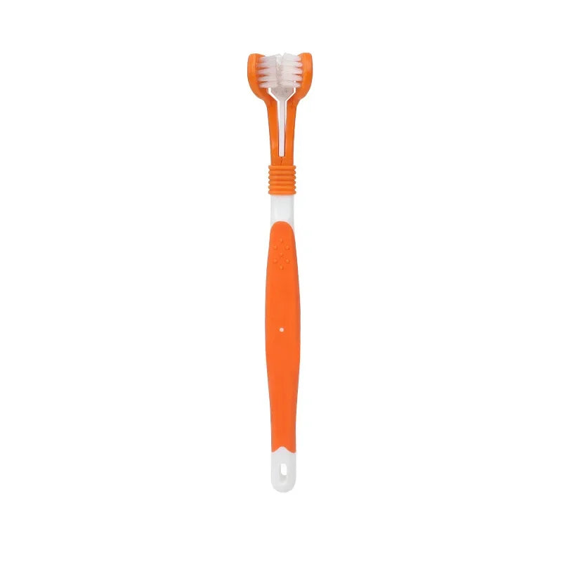 Three Sided Pet Toothbrush Three-Head Multi-angle Toothbrush Cleaning Dog Cat Brushes Bad Breath Teeth Care ToolS
