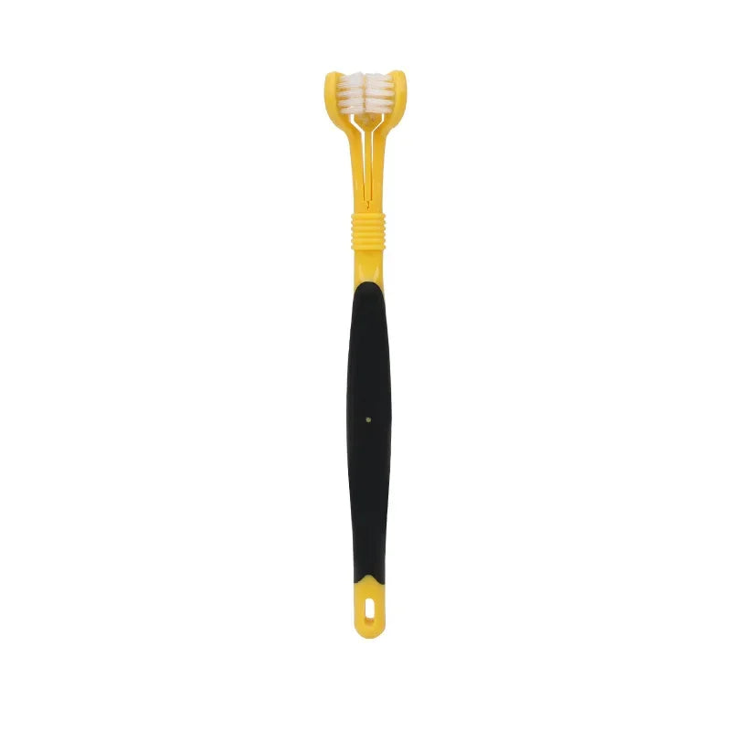 Three Sided Pet Toothbrush Three-Head Multi-angle Toothbrush Cleaning Dog Cat Brushes Bad Breath Teeth Care ToolS