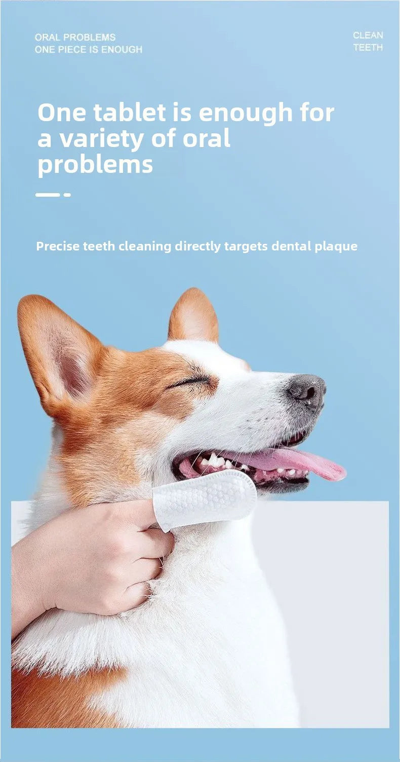 50Pcs/bottle Pet Finger Cover Toothbrush Cat Toothbrush Dog Bad Breath Teeth Cleaning Pet Toothpaste Cat Dog Toothbrush