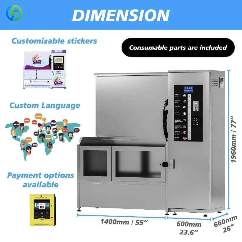 Customized Factory Wholesale Eco-Friendly Automatic Dog Stainless Steel Pet Machine Cats Stainless Steel Dog Washing Station