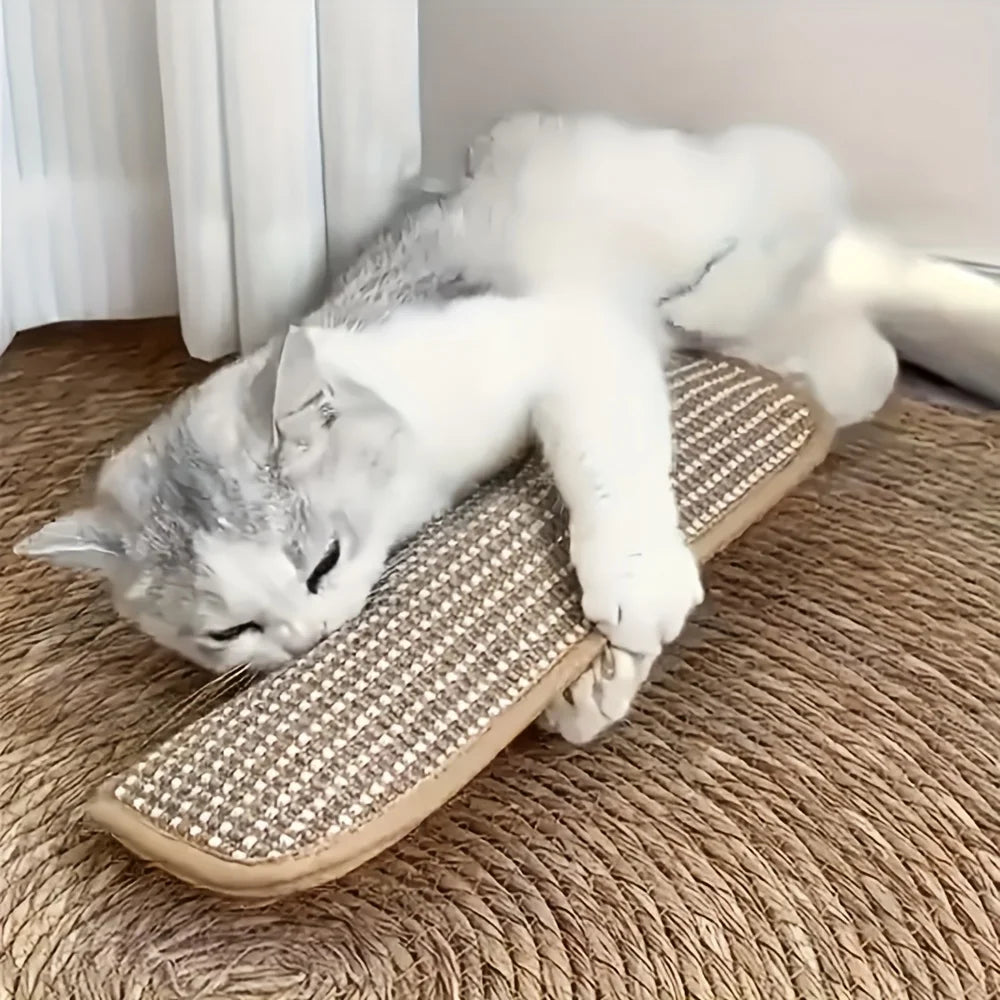 1pc Catnip Infused Cat Toy, Scratching Pad with Play Pillow, Attracts Cats To Scratch & Play, Durable Linen Mat for Kittens