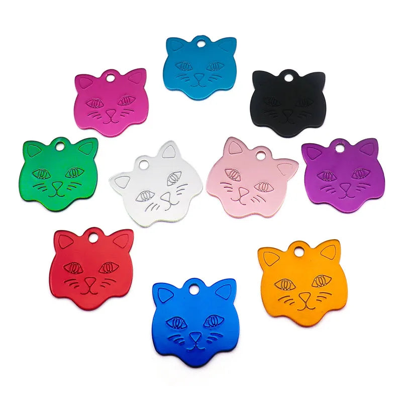 100Pcs Anodizing Aluminum Dog Tag Name Dog ID tags For Dog Collar Personalized Pet ID Dog Name Tag dog tag Customized Engraving