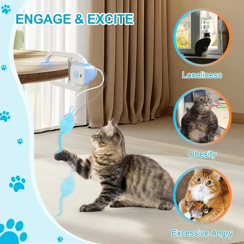 Remote-controlled Cat Toys Swing Sticky Disc Elastic Hanging Door Teasing Cat Rope Long Rope Teasing Cat Cat Toy Pet Kitten Toy