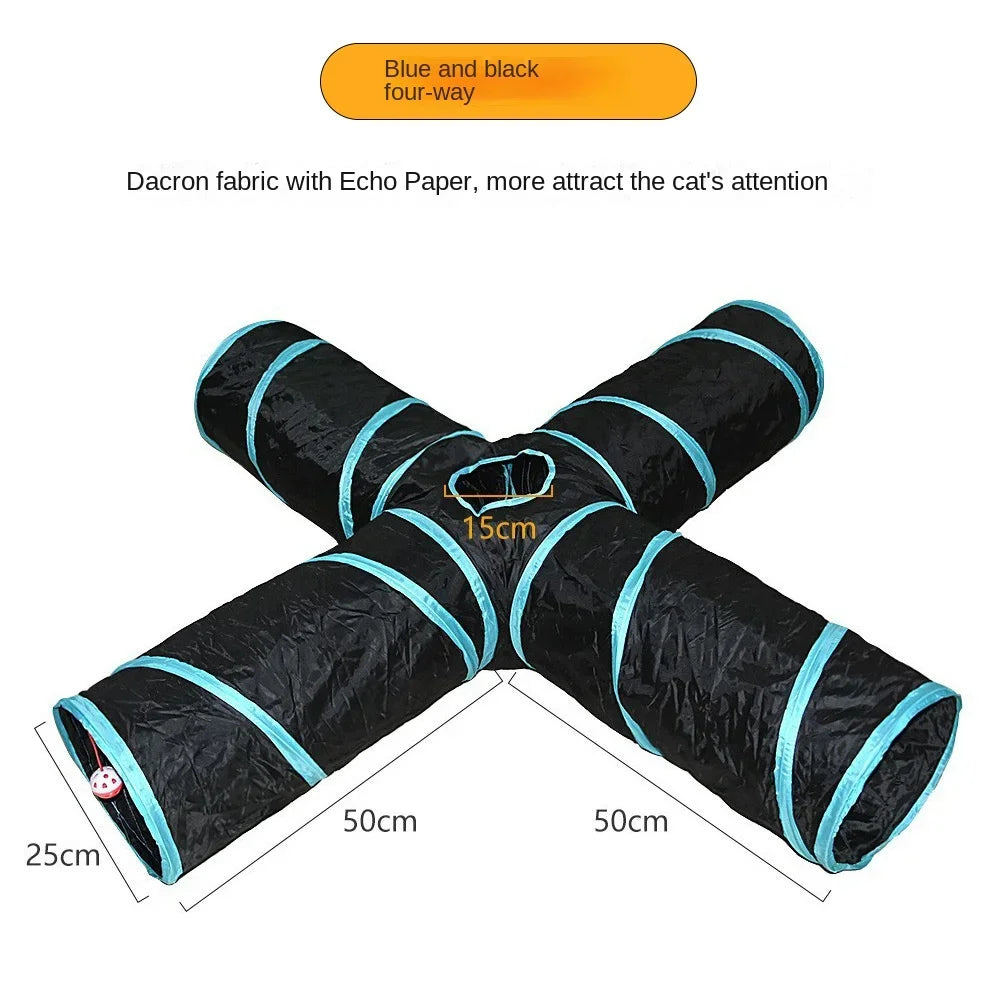 Cat Tunnel Foldable  Pet Supplies Cat S T Y Pass Play Tunnel Cat Toy Breathable Drill Barrel for Indoor loud paper