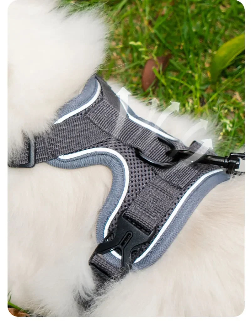 New No Pull Dog Harness and Leash Set Adjustable Pet Harness Vest for Small Dogs Cats Reflective Dog Chest Strap Lead Walking