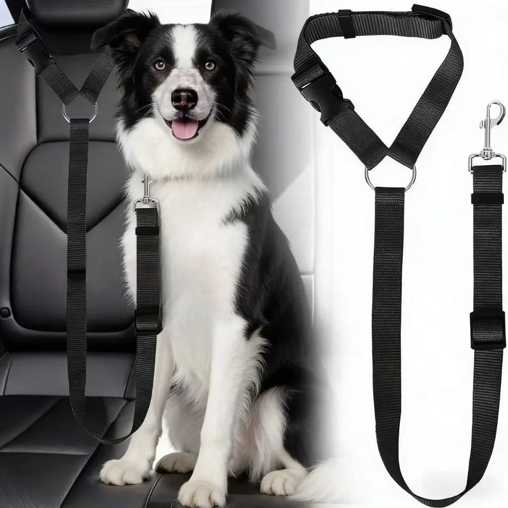 1pc Pet Dog And Cat Seat Belt, Car Headrest Restraint, Adjustable Safety Rope, Car Seat Belt