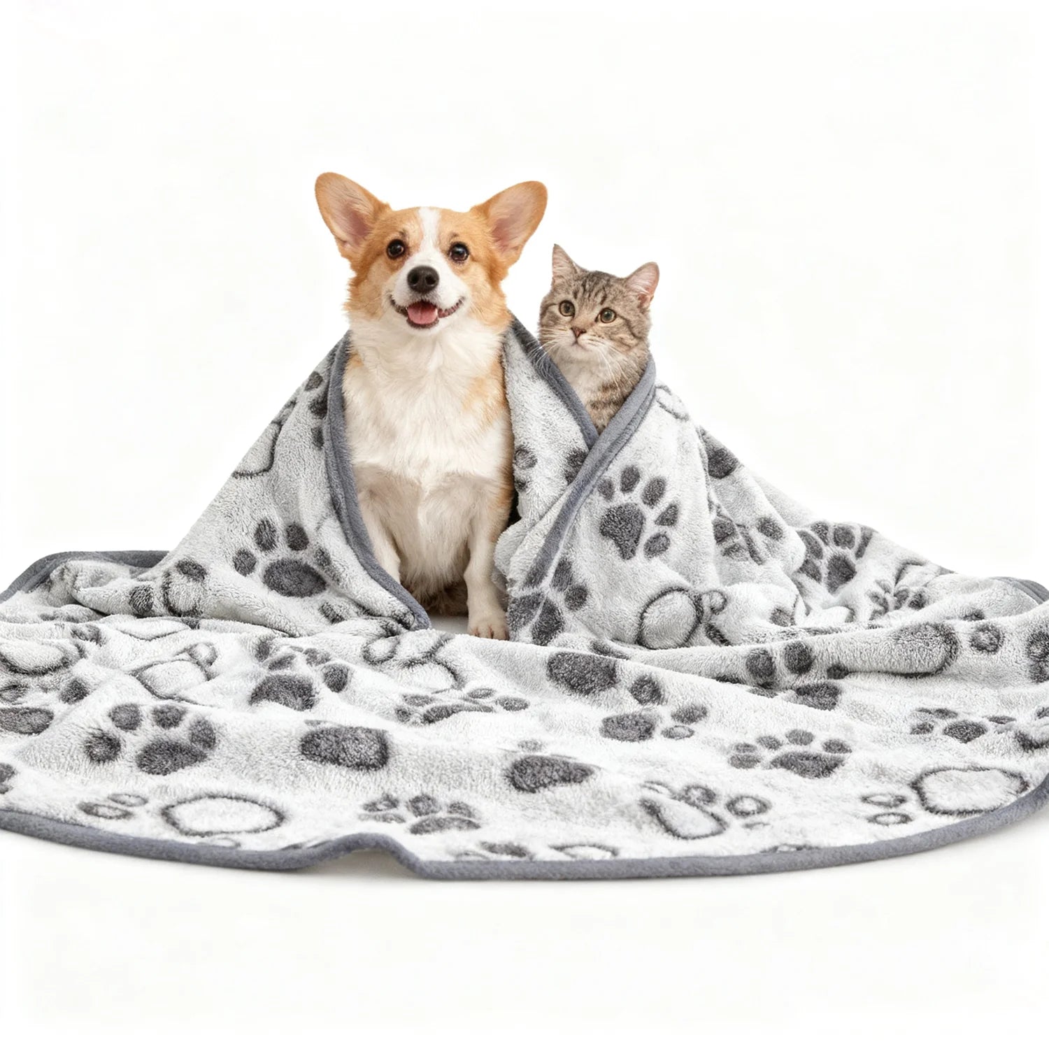 Soft Fluffy Cat Dog Blanket Pet Calming Blanket Warm Comfort Washable Small Quilt Cartoon Pattern Puppy kitty Sleeping Mat