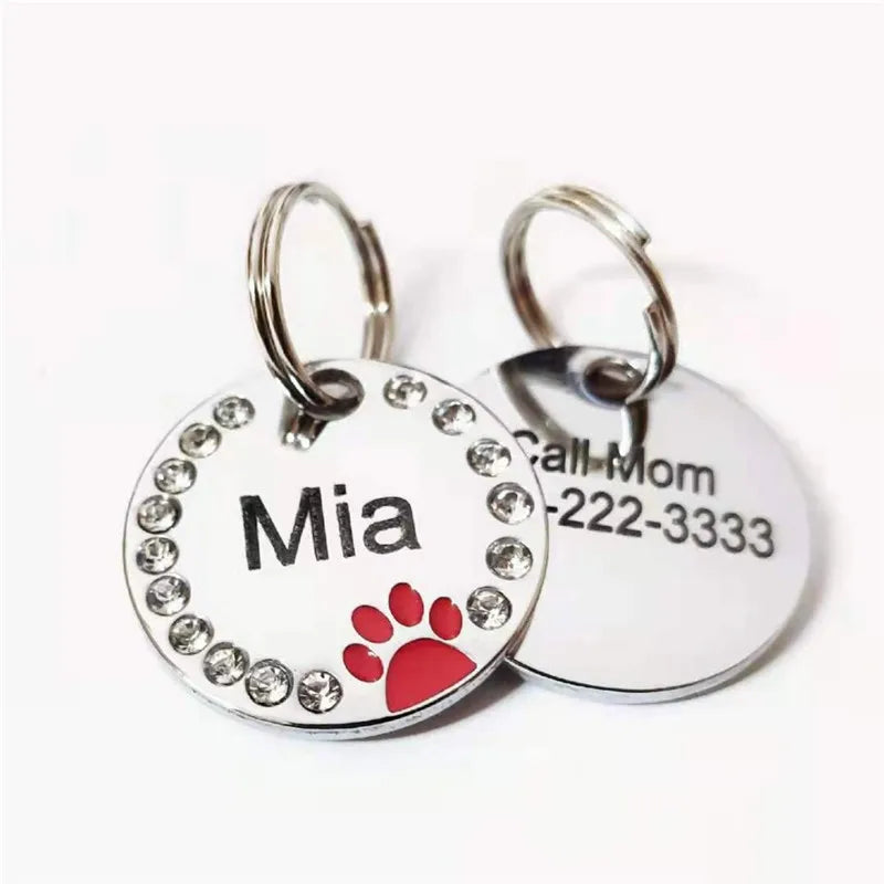 Dog Tag Personalized Pet Puppy Cat ID Tag Engraved Custom Dog Collar Accessories Customized Address Name Tag for Dogs Cats