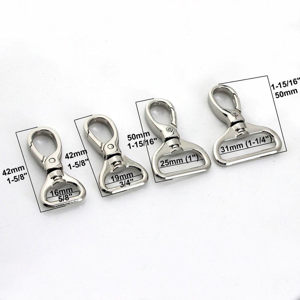 1piece Metal Carabiner Snap Hook Trigger Lobster Clasp Clip Swivel Spring Gate Leather Craft Pet Leash Bag Strap Belt Webbing