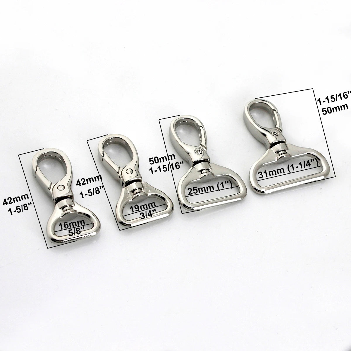 1piece Metal Carabiner Snap Hook Trigger Lobster Clasp Clip Swivel Spring Gate Leather Craft Pet Leash Bag Strap Belt Webbing