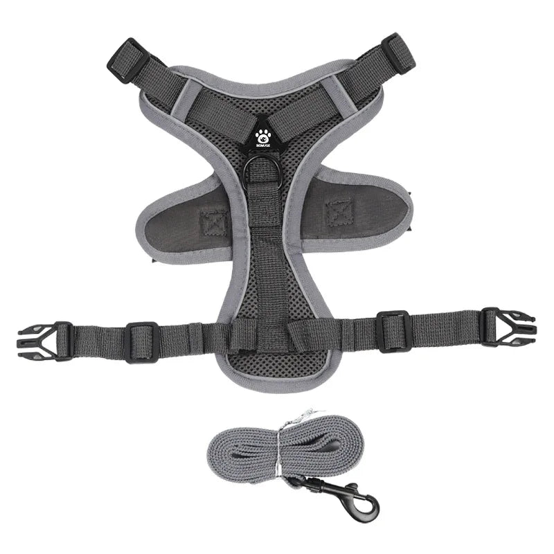 Cat Harness Vest Walking Lead Leash for Puppy Dogs Collar Polyester Adjustable Mesh Dog Harness for Small Medium Pet Accessories