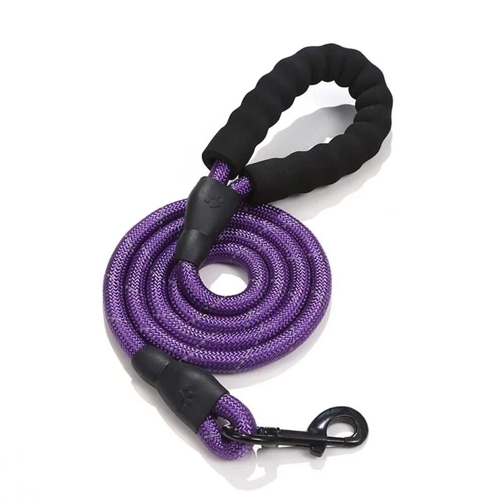 Reflective Nylon Strong Leashes for Dogs Soft Handle Dog Leash Reinforced Leash for Small Medium Large Dogs Big Dog Supplies
