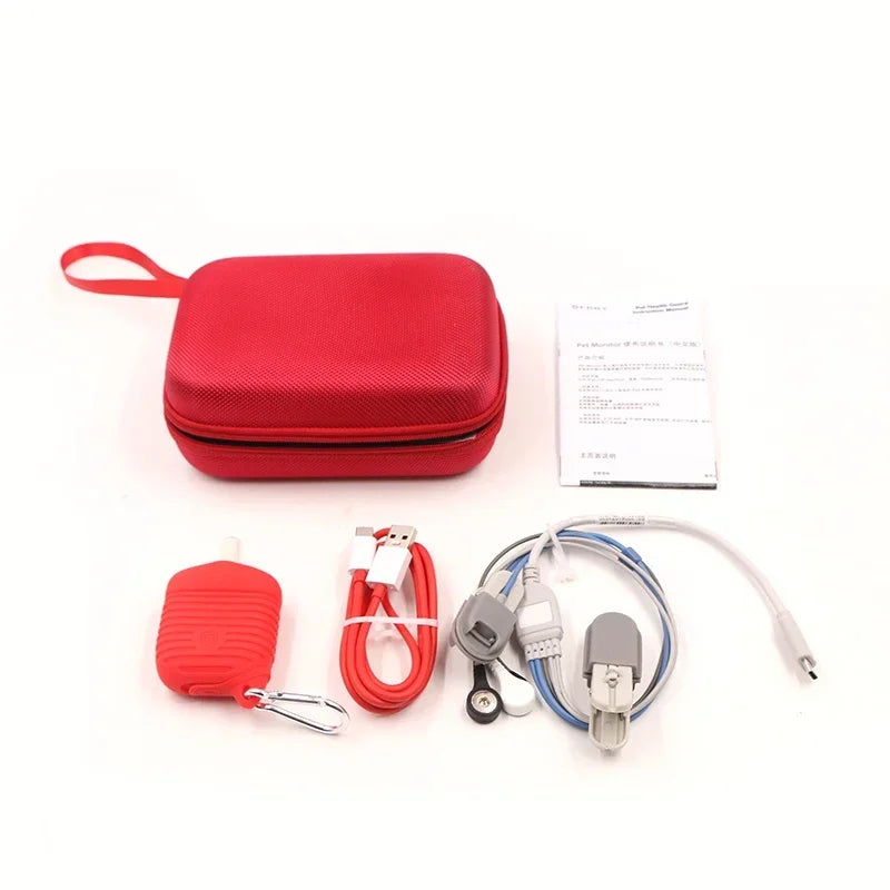 Multi-parameter Veterinary Monitor Bluetooth Smart Wear ECG Macine Pet SPO2 RESP TEMP PR  Monitor APP IOS Android