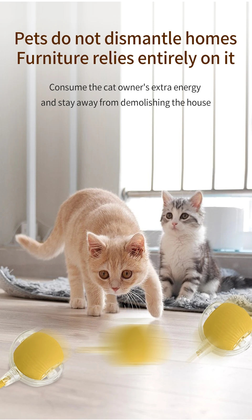 Cat and Dog Interactive Rolling Ball Toy Rechargeable Pet Electric Toy Teasing Cat Ball Teasing Dog Ball Automatic Rolling