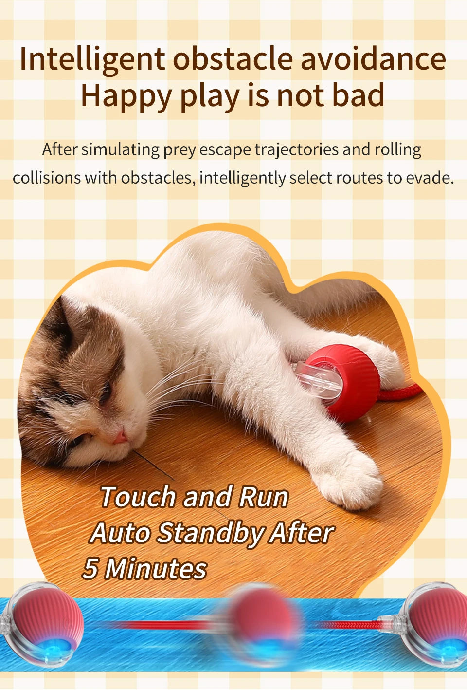 Cat and Dog Interactive Rolling Ball Toy Rechargeable Pet Electric Toy Teasing Cat Ball Teasing Dog Ball Automatic Rolling