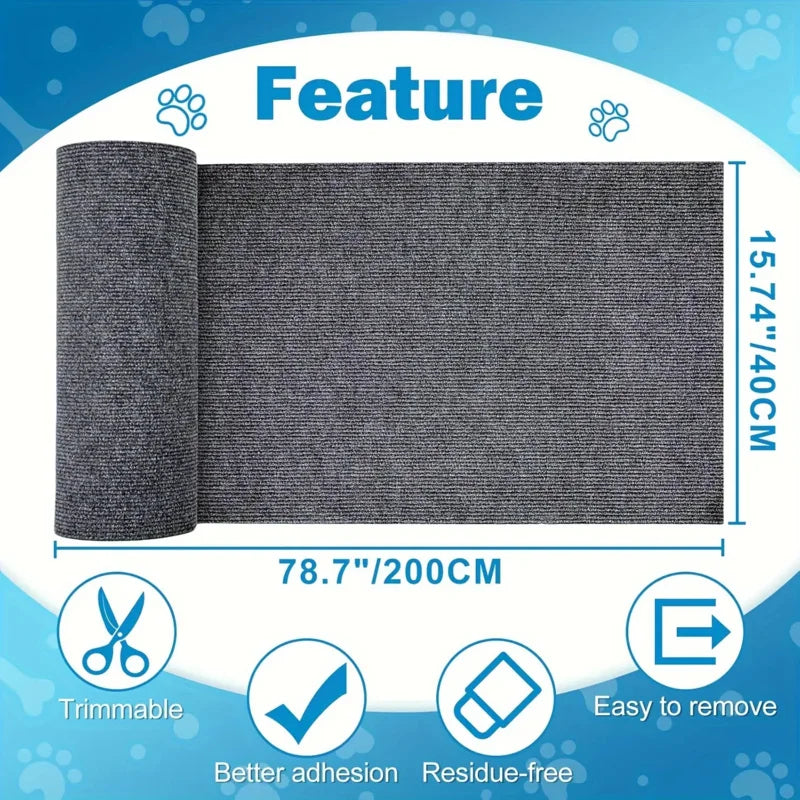 Trimable Cat Furniture Protector，Equipped with self-adhesive scratch pads，Protect the Sofa、Door and Cat Tree Stand Safe from Cla
