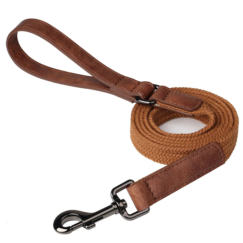 Personalized Dog Collar Leash Set Nylon Dog Collars With Walking Lead Rope Adjustable Pet Necklace for Small Large Dogs Durable