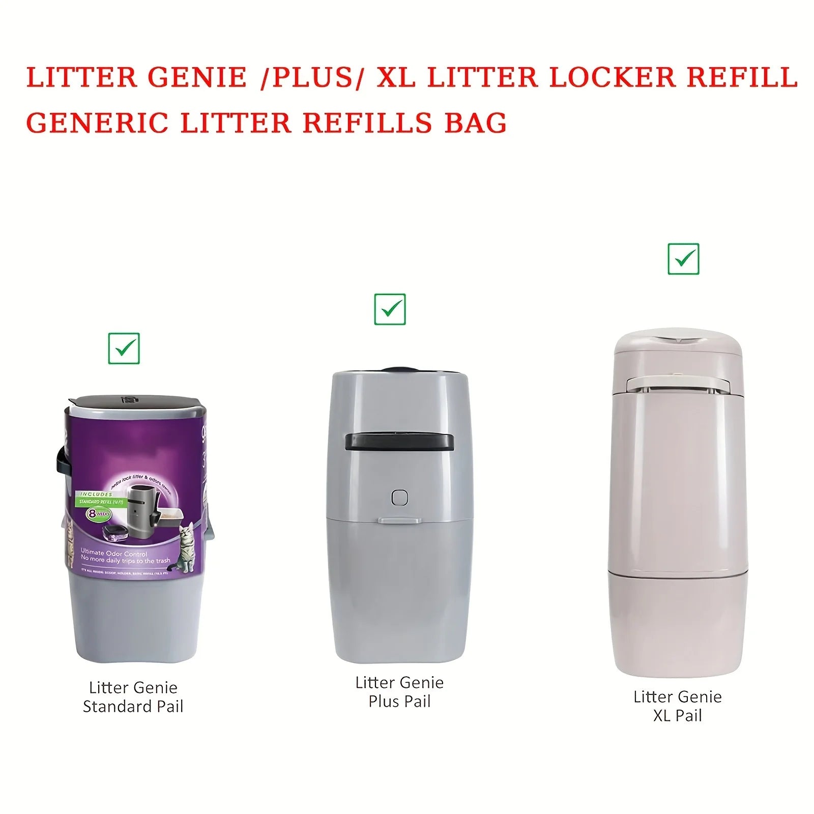 6pcs Cat Litter Refills Bag Compatible with Your Standard Litter Genie/Plus/XL Litter Refill Generic Litter Refills Bag