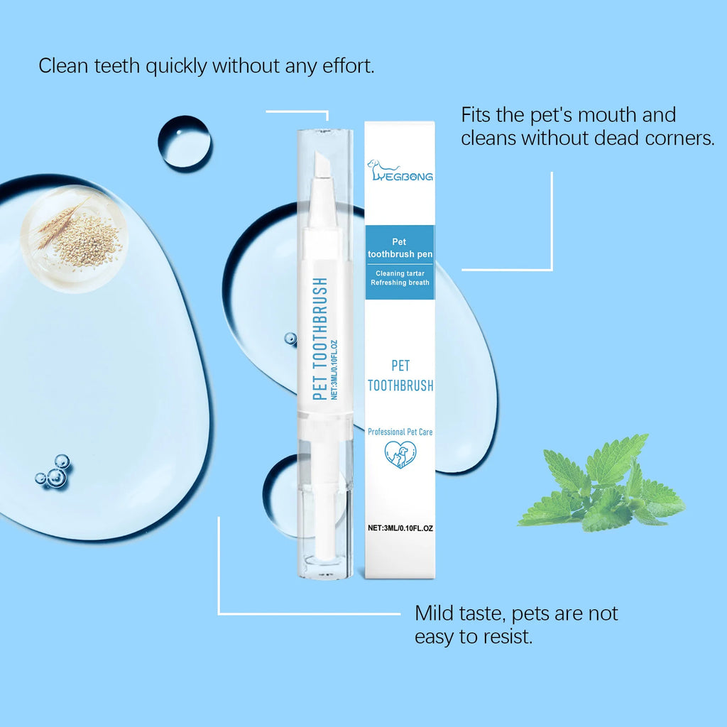Pet Teeth Cleaning Toothbrush Pens Oral Solution Tartar Control Removing Bad Breath Small Cat And Dog Dental Care Toothbrush Pen