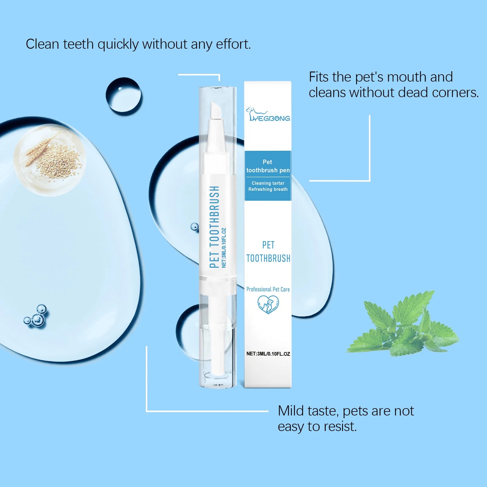 Pet Teeth Cleaning Toothbrush Pens Oral Solution Tartar Control Removing Bad Breath Small Cat And Dog Dental Care Toothbrush Pen