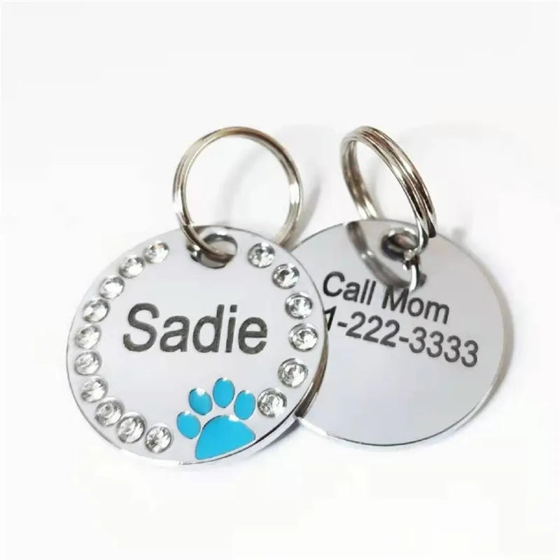 Dog Tag Personalized Pet Puppy Cat ID Tag Engraved Custom Dog Collar Accessories Customized Address Name Tag for Dogs Cats