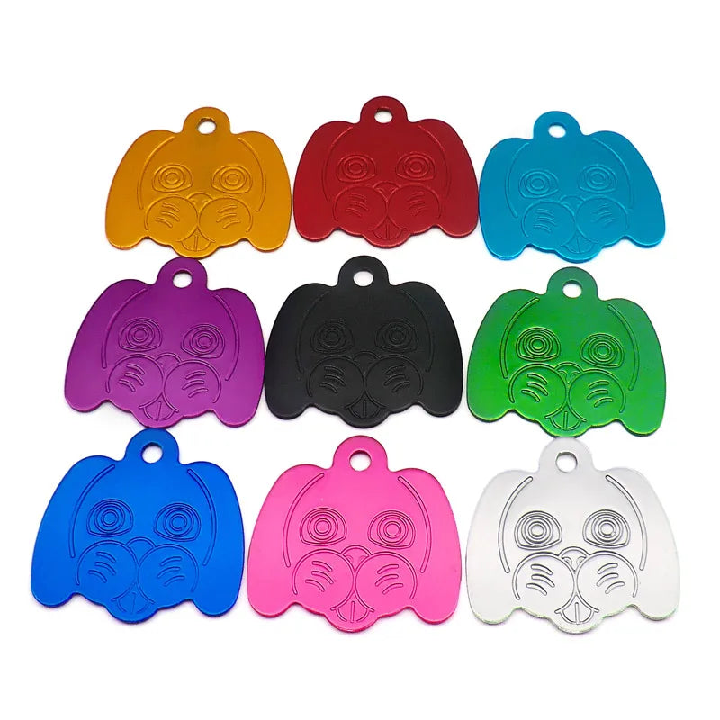100Pcs Anodizing Aluminum Dog Tag Name Dog ID tags For Dog Collar Personalized Pet ID Dog Name Tag dog tag Customized Engraving