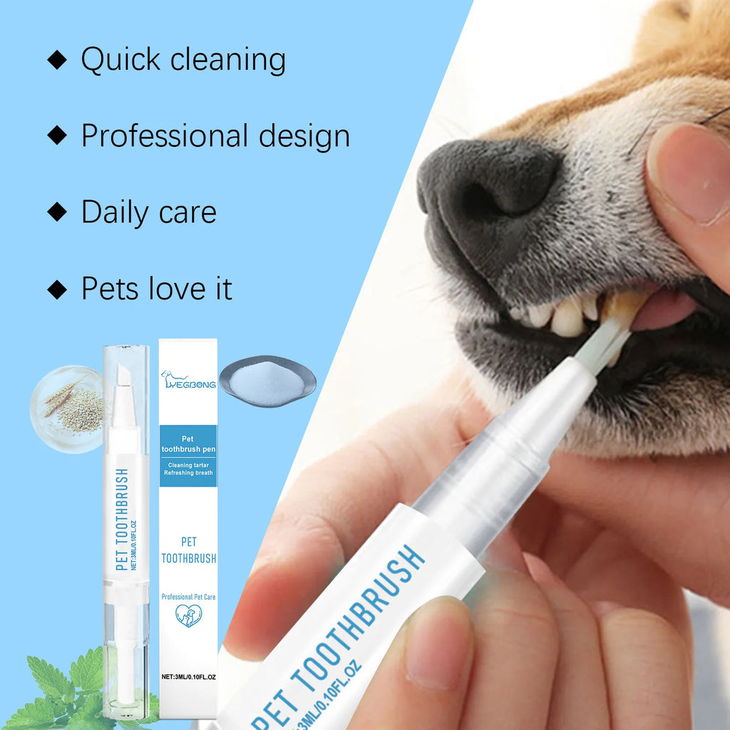 Pet Teeth Cleaning Toothbrush Pens Oral Solution Tartar Control Removing Bad Breath Small Cat And Dog Dental Care Toothbrush Pen
