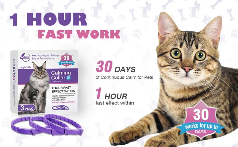 New 38/62CM Pet Calming Collar Cat And Dog Relieve Anxiety Protection Retractable Collars For Puppy Kitten Large Dogs Accessorie